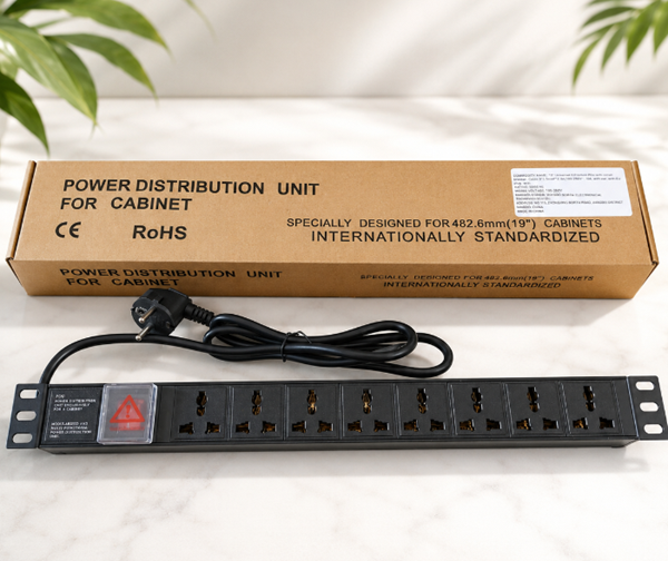 Thanh Nguồn PDU 8 Cổng 3 chấu Đa Năng Cho Tủ Rack 19 Inch - Ổ Điện Chuy&ecirc;n Dụng Tủ Mạng, Tủ Server